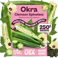 SVI 250 Clemson Spineless 80 Okra Seeds (Abelmoschus esculentus) – Clemson Spineless Okra Seed Packets, Heavy Yields – Heirloom Vegetable Seeds in Outdoor Vegetable Garden by SVI