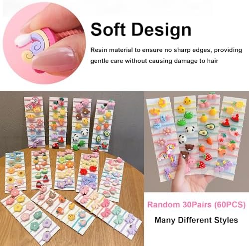BlueZOO 60Pcs Baby Hair Ties Soft Cute Small Hair Bands for Kid Little Girl - Image 3