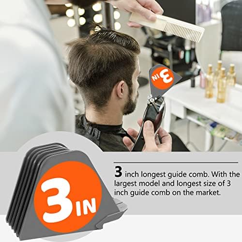 Mega Hair Clipper Guards, 8pcs Gray, Fits Most Wahl Full Size Hair Clippers (3 Inch 8pcs) - Image 3