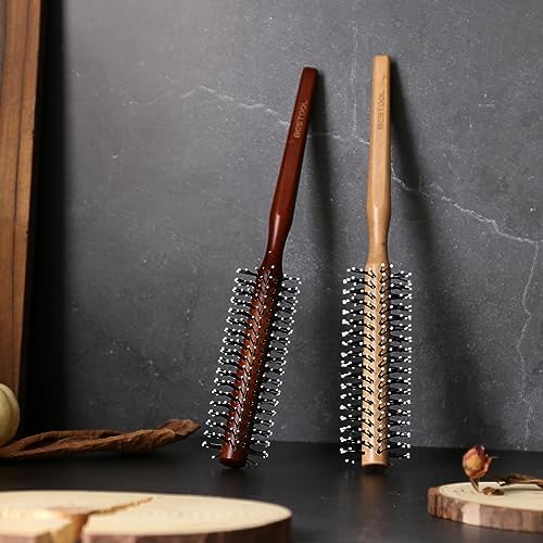BESTOOL Small Brush for Short and Medium Hair, Blow Drying, Men's Beard Styling, Professional Smoothing and Curling Brush (Reddish brown) - Image 7