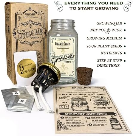 Gourmandise Yellow Cherry Tomato Indoor Garden Kit – Mason Jar Hydroponic Tomato Grow Kit – Windowsill Countertop Tomato Planter – Grow Tomatoes Indoors - Image 2