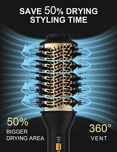 LANDOT Hair Blow Dryer Brush 60mm One-Step Hot Air Styler Blowout Volumizer - Image 4