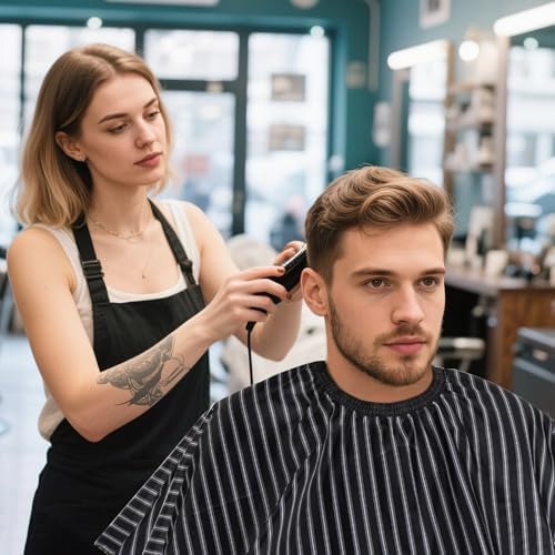 FEBSNOW Hair Cutting Cape Professional Barber Cape with Adjustable Neckline Haircut Apron Barber Accessories Salon Supplies - Image 7