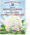 The Old Farmer's Almanac Heirloom Cauliflower Seeds (Snowball Y Improved) - Approx 450 Seeds - Non-GMO, Open Pollinated, USA Origin by Unknown