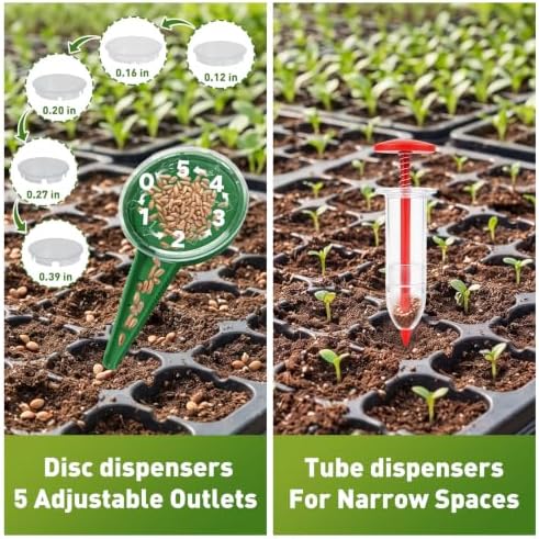 Seed Planter Tools with Garden Dibbers, Seed Spreaders, 9 Pcs - Image 4