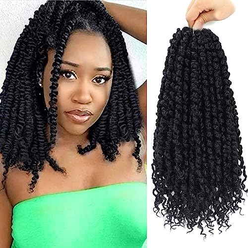 Passion Twist Crochet Hair 8" 2# Pre-Looped 9Packs by Pofworld