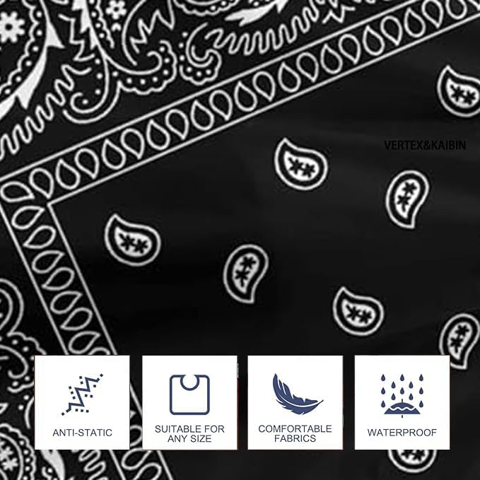VERTEX&KAIBIN Barber Cape for men Hair Cutting,Black Paisley Cool cape designer,professional barber supply capes - Image 6