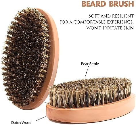 Boar Bristle Hair Beard Brush for Men - Small Soft Beard Brush, Pocket Travel Men's Wooden Mustache Brush - Image 2