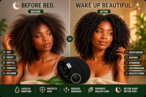 Greenhouse Conditioning Bonnet, Hyration, Moisture Retention, Heat Trap Sleep Cap, that is OilProof, with Adjustable Straps, for Deep Conditioning, and Pre-Poo-for Curly, Natural, Coily & Dry Hair - Image 6