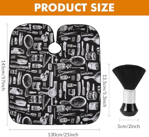 Barber Cape with Neck Brush & Disposable Neck Paper，Barber Patterns - Image 2