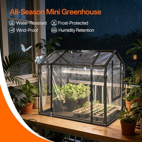 Bstrip Mini Indoor Greenhouse with Grow Light, Tabletop Seed Starting Tent - Image 2