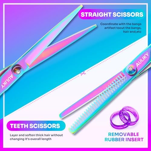 Hair Cutting Scissors Shears Kit, 6.7” Barber Scissors,Professional Haircut Kit,Stainless Steel Hairdressing Thinning Scissors Shears for Barber,Salon,Women,Home,Men - Image 4