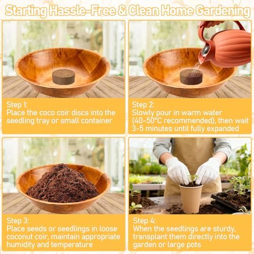 Legigo 100 Pcs 50mm Organic Coco Coir Pellets, Seed Starter Soil Pods - Image 5