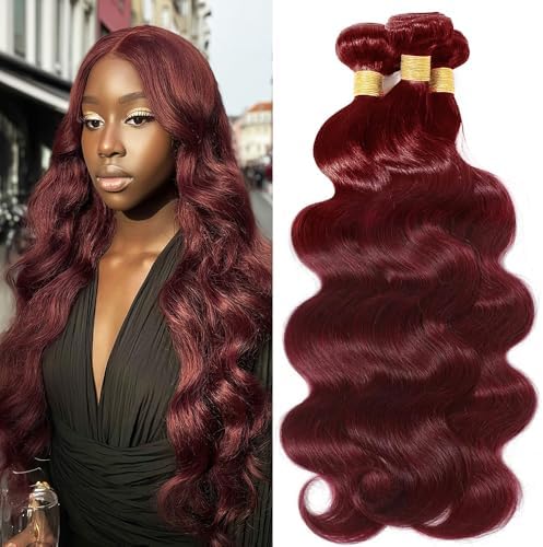 #99J Burgundy Body Wave Hair Bundles 10/12/14 Inch by Home