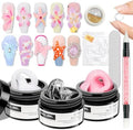 Clear White Pink Solid Builder Gel for Nails 3D Nail Art Sculpture Hard Gel by SUPWEE