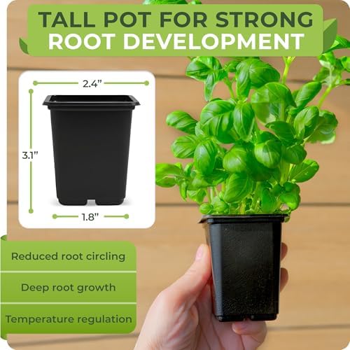 CARPATHEN Nursery Pots for Plants with Drainage Holes, 2.4 inch, 64 Pack - Image 2
