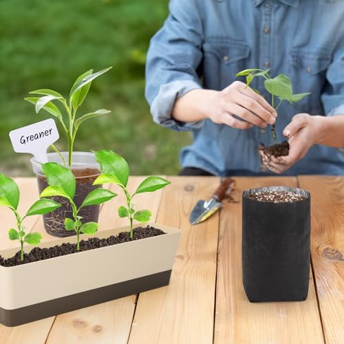 GREANER Nursery Bags for Plants, 100 PCS 6.7x7.8 Inch Seedling Bags, Non-Woven Fabric Seedlings Grow Bag, Deep Nursery Grow Bags for Indoor Outdoor Home Garden Greenhouse Supplies - Image 5