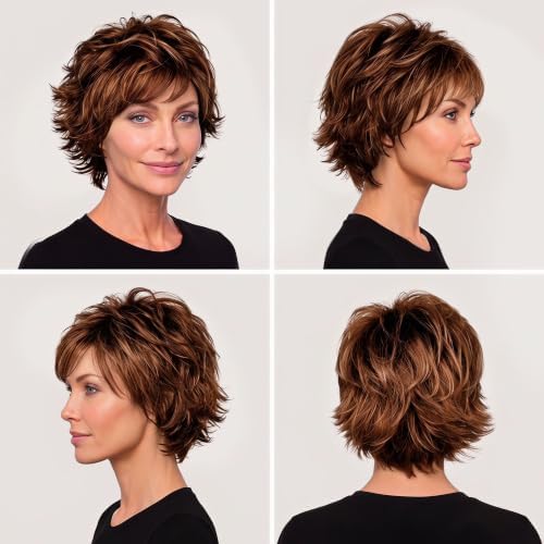 Raquel Welch Women's All-Over-Layers Short Brown Wig, VOLTAGE - Image 4