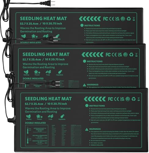 Seedling Heat Mat for Seed Starting,10" x 20.75" Waterproof Heating Pad for Indoor Plants Germination, Gardening, Hydroponic, Greenhouse by AUPETEK