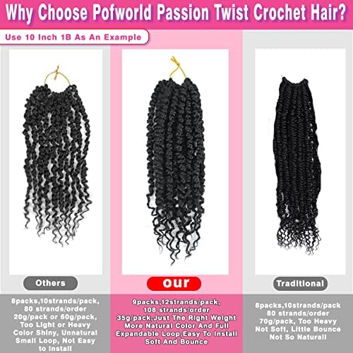 Passion Twist Crochet Hair 8" 1B/27 Pre-Looped 9Packs - Image 4
