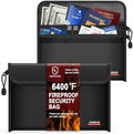 6400℉ Fireproof Money Bag,8.6”x 5.9” Dual Zippers 12 Layers by JUNDUN