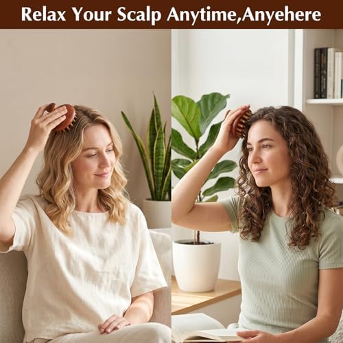Wooden Scalp Massager for Hair Growth,Bamboo Massage Brush with Bag - Image 6