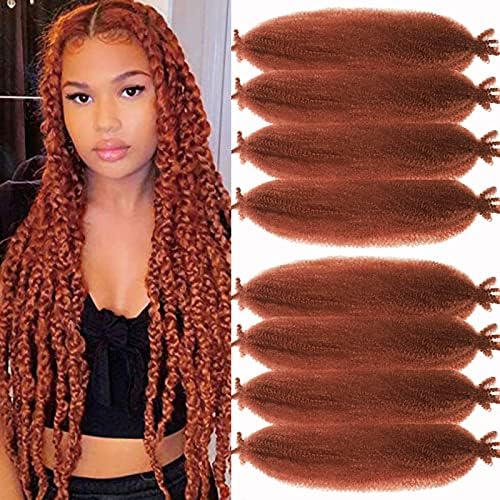 24 Inch Pre-Separated Springy Afro Twist Hair 8 Packs Pre-Fluffy Natural Marley Crochet Hair Suitable for Black Women (350#, 24 Inch (Pack of 8)) by Celie