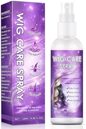 Wig Spray, Synthetic Wig Spray, Detangling, Frizz Control, Hydrating Conditioning, Shine Wig Care Spray, for Synthetic and Human Hair Wigs, Wig Accessories, 120ml by Nozerix