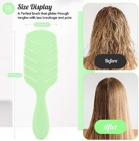 Hair Brush for Women Paddle Detangling Brush, Green - Image 3