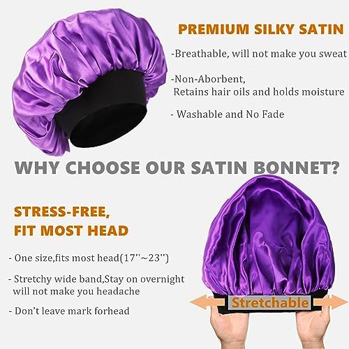 Bonnet for Men Satin Hair Bonnet for Sleeping Women Silk Hair Sleep Cap - Image 4