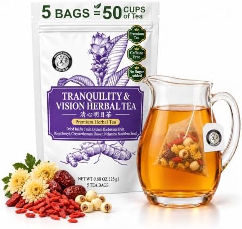 Herb Guru Herbal Tea, Tranquility Jujube & Lotus Seed, 5 Bags (50 Cups) by HerbGuru