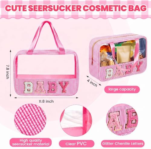 Sanwuta Clear Seersucker Baby Bag, Light Pink - Image 2