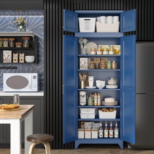 SteeLoong 90”Metal Pantry Storage Cabinet with Doors & 5 Adjustable Shelves - Image 2