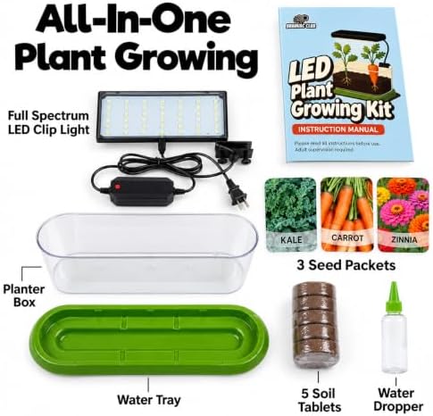 Kids Gardening Kit with LED Grow Light & Root Viewer - Kids Plant Growing Kit - Indoor Mini Garden Set - Vegetable & Herb Garden - Nature Craft for Kids - STEM Science Experiment - Grow Your Own Plant - Image 4
