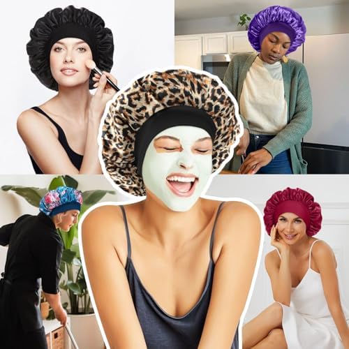 8Pcs Satin Bonnet Silk Bonnet, Hair Bonnet for Sleeping - Image 6