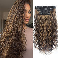 Vigorous Curly Clip In Hair Extensions,4PCS 20 inch Thick Curly Hair Extensions Lace Weft Clip Ins Invisible Natural Synthetic Hairpieces for Women,Chocolate Brown with Highlights（6H12） by Vigorous