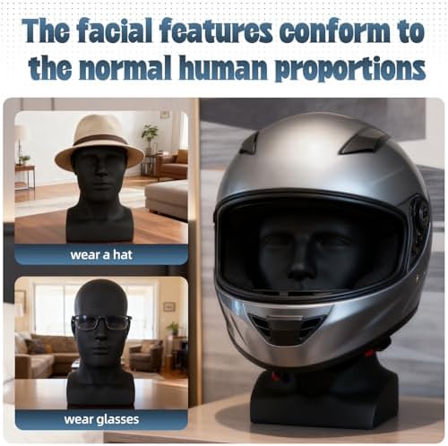 Male Mannequin Head with Stand – Realistic Wig Display Model for Hats, Scarves, Glasses & Hair Styling – Durable Male Head Display for Salon, Store or Home Decor (Gold) - Image 3