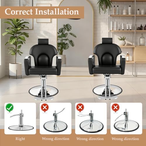 Black Reclining Salon Barber Chair for Hair Stylist, Professional Hair Stylist Chairs with Heavy Duty Hydraulic Pump, All Purpose Styling Hairdresser Braiding Shampoo Chair for Spa Home Euipment - Image 5