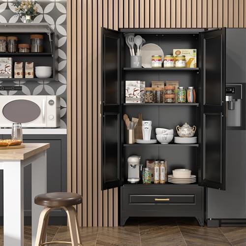 SteeLoong 75" Metal Storage Cabinet with Doors and 3 Adjustable Shelves - Image 2