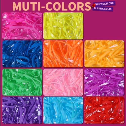 Teenitor 2000 Colorful Hair Ties Small Mini Hair Elastic Rubber Hair Bands - Image 6