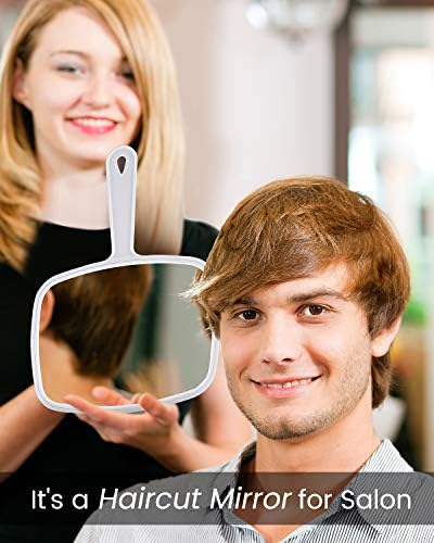 Gladmart 10.3" L x 7.4" W Hand Mirror for Home and Barber, White - Image 5