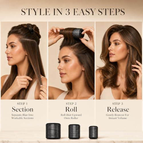 HYOUJIN 9pcs Self-Grip Thermal Hair Rollers Set,Curlers for Women Curls - Image 5