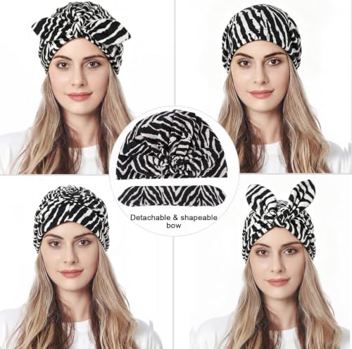 Ababalaya Satin Lined Beanies for Women Chemo Headwear Sleep Cap - Image 3