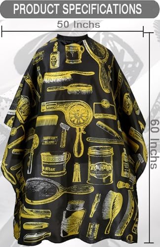 Professional Waterproof Hair Styling Cape Haircuting Salon Cape Gown Hair Salon with Snap Closure Yellow Stripes - Image 2