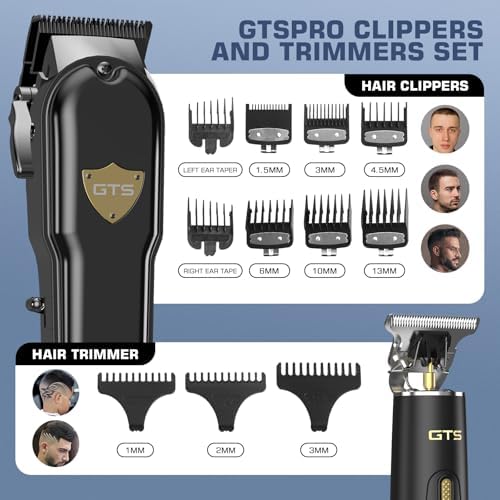 GTSPro Hair Clippers for Men, Clippers and Trimmers Set, Barber Clippers, Electric Hair Trimmer with Box, Gifts for Men Black - Image 6