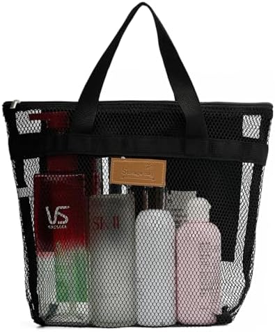 TOPASION Mesh Shower Caddy Bag Portable Hanging Toiletry and Bath Organizer with Zipper for Travel, Gym, Camping, College Dorms, Beach by TOPASION