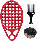 KOUPA Silicone Afro Twist Brush with Pick Comb for Coily Hair Curls, Red by WelcometoKOUPA