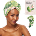 Kitsch Microfiber Hair Towel Wrap for Women - Microfiber Towel, Super Absorbent, Quick Dry, Anti-Frizz - for Long and Short Hairs, Turbans for Women, Hair Wrap - Palm Leaves by Kitsch