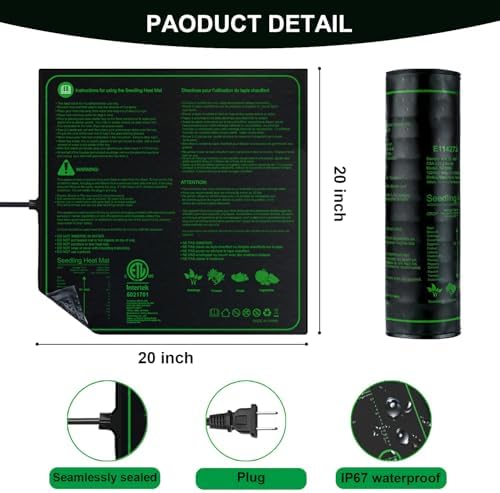 20"x20" Durable Seedling Heat Mat for Seed Starting and Germination - Image 2