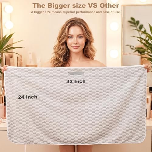 Super Soft Microfiber Hair Towels 3-Pack Lage Size (24x42 inch) for Women - Image 6